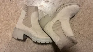 Sincerely Jules Cream Color Knit and Faux Suede Boots thumbnail 5