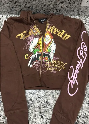 Ed Hardy Cropped Hoodie Retro Tiger thumbnail 1