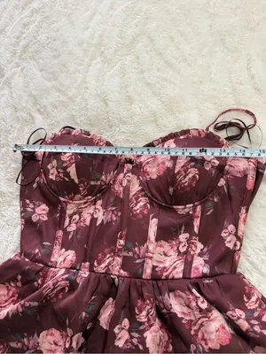 Altar’d State Stellini Wine Floral Corset Maxi Dress Small thumbnail 10