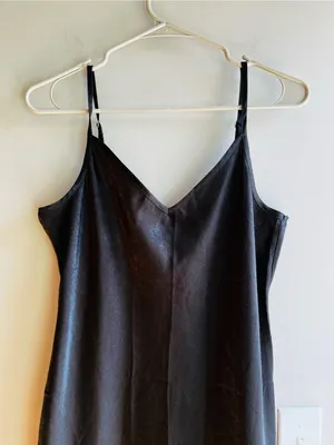 Gilly Hicks Black Slip Dress Size Medium V Neck Minimalist Y2K Festival thumbnail 6