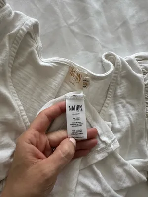 Nation LTD 100% Pima Cotton White Short Sleeve Ruffle Blouse Size XS thumbnail 6