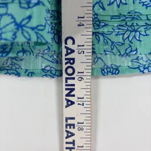 Roller Rabbit Teal Green Floral Block Print Tiered Cotton Mini Skirt Small thumbnail 6