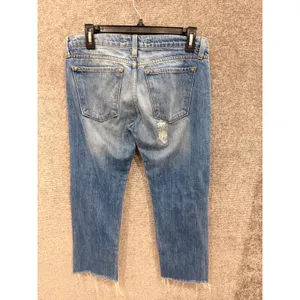 J Brand Women Jeans 24 Blue Vida Distressed Straight Leg Raw Hem 1257U353 thumbnail 4