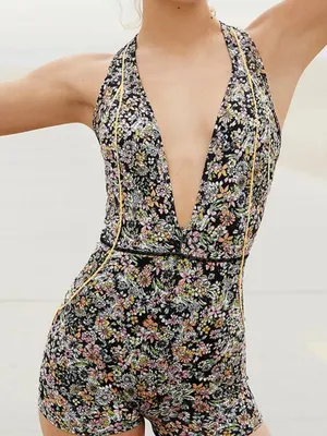 Free People Movement Eden Performance Onesie Ditsy Floral Print Romper thumbnail 8