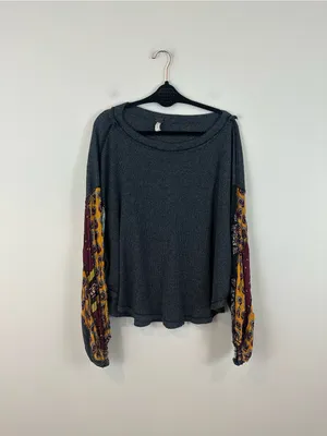 “We the Free” FP Blossom Thermal Multi Pattern Sleeves Size Large thumbnail 2