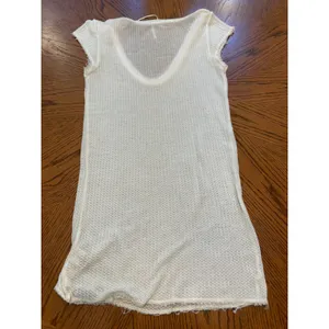 Free‎ People We The Free Ivory Thermal V-Neck Tunic Top Cap Sleeve Small thumbnail 6