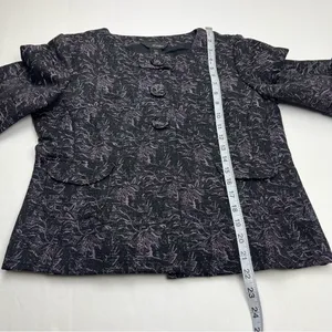 Ali‎ Miles Black Metallic Purple Jacket Womens Size Small Office Preppy Mature thumbnail 5