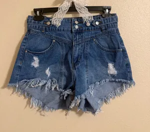 Simple society denim shorts thumbnail 1