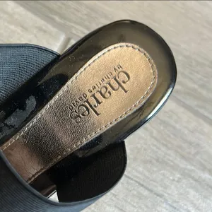 Charles David Black Platform Shoes with Modern Straps thumbnail 5