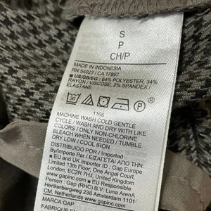 Gap Women's Gray Houndstooth High Rise Wide Leg Baggy Trousers Pants Size S thumbnail 5