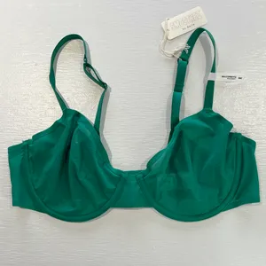 Aerie New SMOOTHEZ Mesh Unlined Underwire Balconette Bra Green Envy Size 36C thumbnail 4