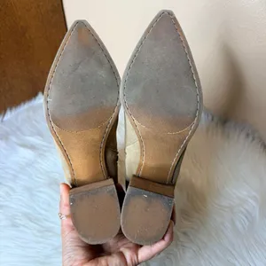 Steve Madden Cate Sand Suede Block Heel Pointed Toe Pull On Ankle Boots Size 8 thumbnail 7