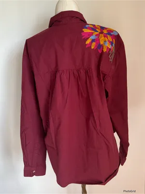 Anthropologie Maeve Embroidered Button down Size US 10 thumbnail 5