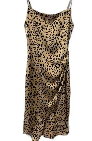 NWT Le Lis spotted cheetah animal print slip dress with adjustable straps size M thumbnail 1