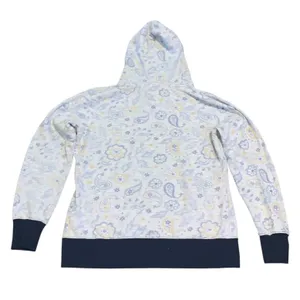 Hooey Paisley Hoodie Pullover Medium White Blue Floral Western Boho Cottagecore thumbnail 3