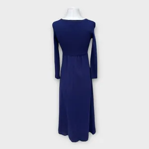 VTG 70s Hubba Hubba Maxi Sweater Dress Women’s Medium Blue Cottage Hippie Boho thumbnail 4
