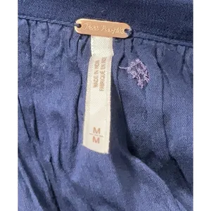 Free People Eternal Love Blue Boho Embroidered Cropped Tank Top Adjustable thumbnail 6