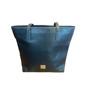 DOONEY & BOURKE saffiano leather charleston shopper tote big black purse bag thumbnail 2