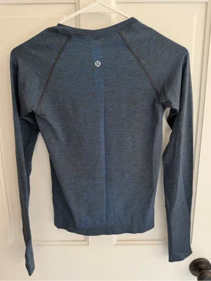 Lululemon Swiftly Tech Waist Length Long Sleeve Blue Size 4 thumbnail 5
