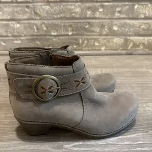 Dansko Balance Beige‎ Leather Ankle Bootie Zip Buckle Round Toe Women's 8 38 thumbnail 5