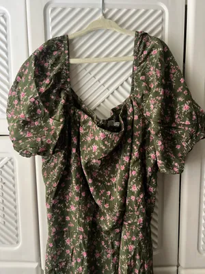 Francesca’s Floral Green Dress thumbnail 6