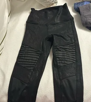 ALO Yoga High-Waist Moto Faux-Leather Leggings Black XS thumbnail 1