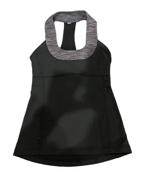 Lululemon Black & Grey Power Up Scoop Neck Racerback Tank Top‎ Women's Size 8 thumbnail 1