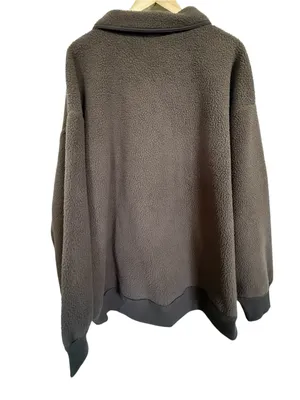 Pilcro Anthropologie Half Zip Sherpa Fleece Pullover Chocolate Brown XL NWT thumbnail 6