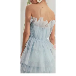 BiBi Light Blue Layered Organza Dress Lg thumbnail 3