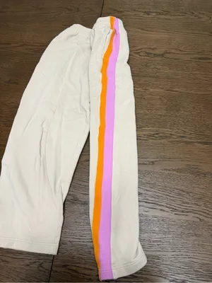 French Connection Beige Hoodie & Jogger Set with Pink and Orange Accents thumbnail 6