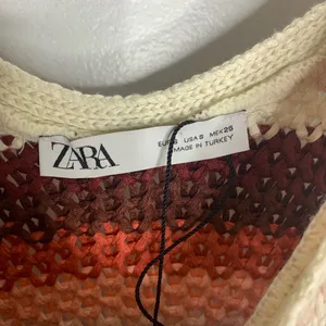 Zara limited Edition Multicolor Crochet‎ Midi Dress Shoulder Ties Sz Small CP thumbnail 4