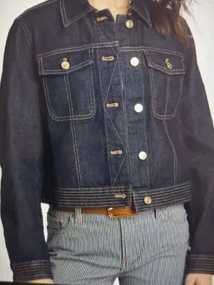 Chico's Denim Jean Jacket with Contrast Stitching Size: L thumbnail 11