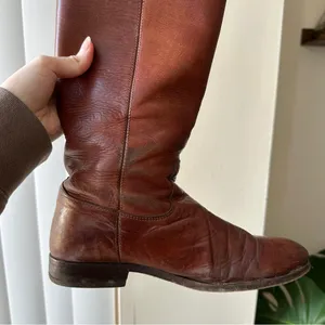Frye Melissa Button Brown Leather Cognac Tall Riding Boots, Women’s Size 7 thumbnail 11