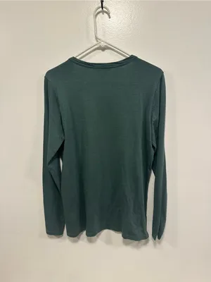 Toad&Co Women's Long-Sleeve organic cotton Crew Tee in Teal Green Size medium thumbnail 5