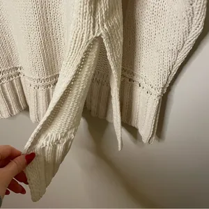 Aerie Oversized Knit Turtleneck Sweater, Cream/White, Size S, EUC thumbnail 3