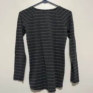 Lululemon Emerald‎ Long Sleeve Short Serve Stripe Heathered Black White thumbnail 4