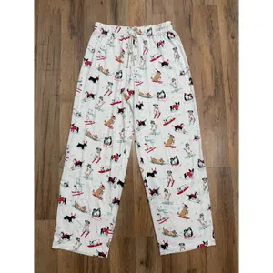 Sleep Sense Women's Pajama Pants Size S Holiday Skiing Dogs Cotton Lounge thumbnail 2
