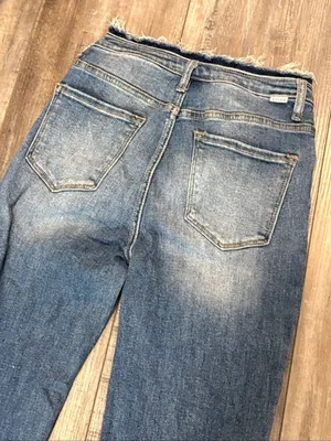 Risen Distressed Straight-Leg Jeans 27 thumbnail 5