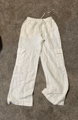 White Linen Pants Size XS thumbnail 1