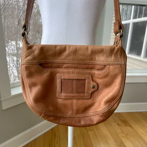 Fossil Cognac Tan Leather Shoulder Bag Purse Y2K thumbnail 4