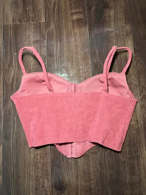 Say what wine corduroy corset top size large thumbnail 2