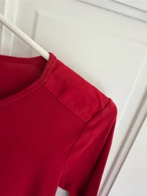 Lauren Ralph Lauren y2K Red Nautical Anchor Henley Long Sleeve Top Small thumbnail 8