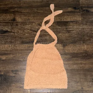 NWT SKIMS Fuzzy Crop Halter Top thumbnail 2
