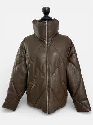 Abercrombie & Fitch Oversized Vegan Leather Diamond Puffer Sz M thumbnail 5