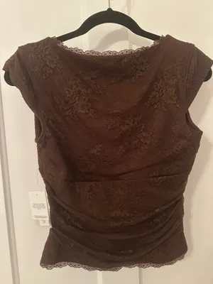 Abercrombie Brown Lace Top S thumbnail 2