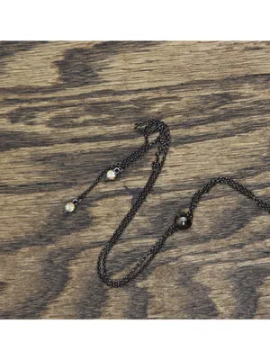 NWT Guess Womens Fashion Stone Pull Adjustable Necklace Black / Green thumbnail 4