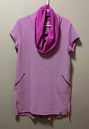 Title‎ Nine Layli Cowl Neck Tunic Dress Size Large Purple Polka Dot thumbnail 1