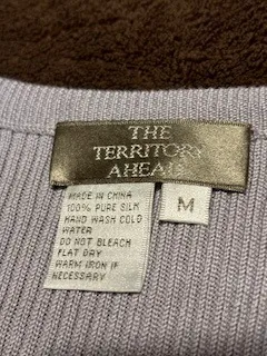 The Territory Ahead 100% Silk Ribbed Knit Gray Tank Top Size Medium thumbnail 4
