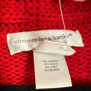 Christopher‎ & Banks Red Cardigan Size Medium thumbnail 6
