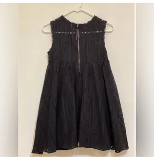 Free People Tu Es La sleeveless black lace babydoll mini dress Sz M thumbnail 5